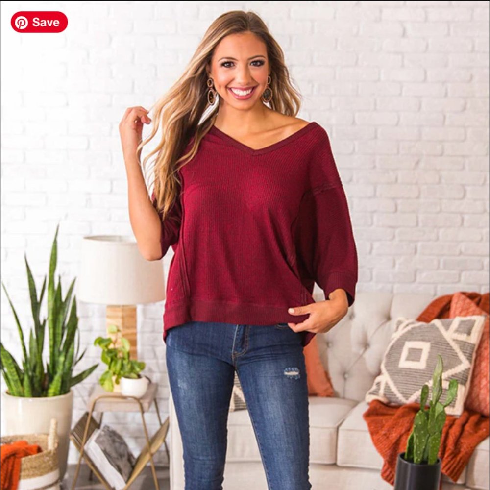 Shop Impressions Size Small Burgundy Red Shift Top